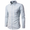Mens Casual Long Sleeve Shirt Business Slim Fit Shirt Cowboy Blouse Top Mens Casual Long Sleeve Shirt Business Slim Fit Shirt Cowboy Blouse Top