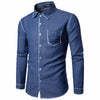 Mens Casual Long Sleeve Shirt Business Slim Fit Shirt Cowboy Blouse Top Mens Casual Long Sleeve Shirt Business Slim Fit Shirt Cowboy Blouse Top