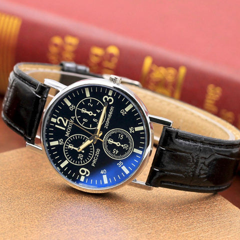 Six Pin Watches Quartz Men's Watch Blue Glass Belt Watch Men Six Pin Watches Quartz Men's Watch Blue Glass Belt Watch Men