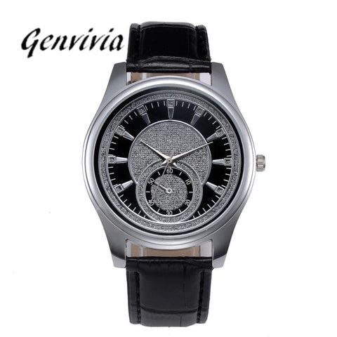 New Mens Watches Top Brand Luxury Watches Leather Stainless Steel Dial Business Quartz Wrist Watch Wristwatches Relojes