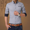 2017 Spring Casual Shirt Men Cotton Mens Dress Shirts Solid Slim Fit Plus Size Long sleeve Stylish Shirt Camisas Plus Size M-5XL