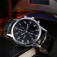 New Unisex Leather Stainless Steel Dial Quartz Wrist Watch