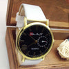 Unisex Casual Fashion Faux Leather Strap Quartz Analog Wrist Watch