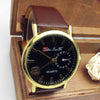 Unisex Casual Fashion Faux Leather Strap Quartz Analog Wrist Watch