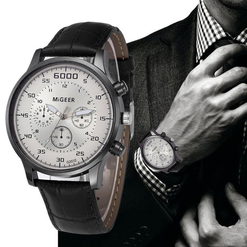 Retro Design Leather Band Analog Alloy Quartz Wrist Watch