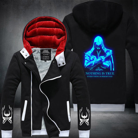 2017 new darker hoodies men hooded Warm winter fashion Thickening assassins creed hoodie Assassin's Creed thick Hoodie zipper
