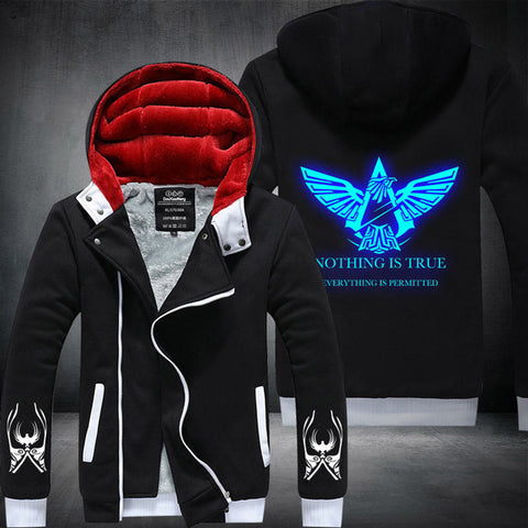 2017 new darker hoodies men hooded Warm winter fashion Thickening assassins creed hoodie Assassin's Creed thick Hoodie zipper