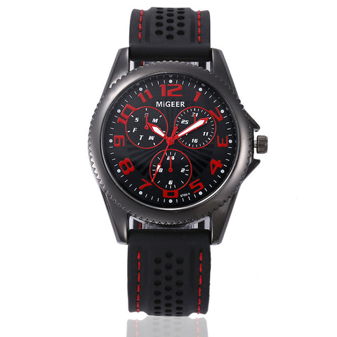 Men Fashion Silicone strap Sport Cool Quartz Hours Wrist Analog Watch