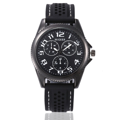 Men Fashion Silicone strap Sport Cool Quartz Hours Wrist Analog Watch