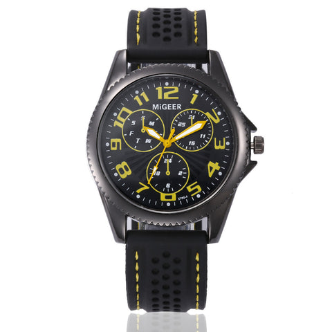 Men Fashion Silicone strap Sport Cool Quartz Hours Wrist Analog Watch