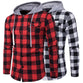 Winter Fall Men Plaid Shirt Camisas 2018 New Arrival Mens Long-sleeved Hooded Shirt Male Cotton Denim Casual High Quality Shirt